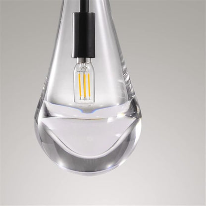 Raindrop Pendant Lights, Modern Black Pendant Lights for Kitchen Island, Dining Room Light Fixture Raindrop Chandelier, Chandelier for Living Room Hallway, Including The Bulb