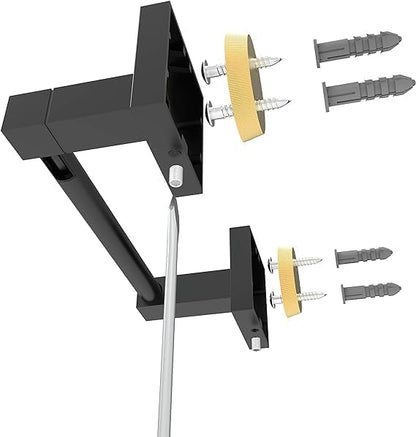 Ruacq Toilet Paper Holder 2 Pack Matte Black Double Post Pivoting Square Tissue Holders Roll Holder Hangers Toilet Paper Stand Stainless Steel and Zinc Alloy Modern Wall Mounted