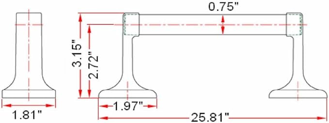 Design House 539148 Millbridge Classic 24-inch Towel Bar for Bathroom Bedroom Closet or Kitchen Satin Nickel