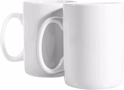 30oz Super Large Ceramic Coffee Mugs Large Handles Set of 2 (White)