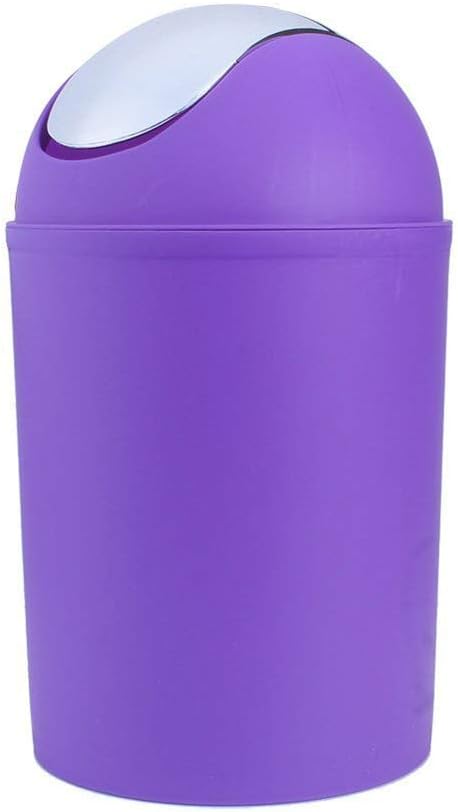 Bathroom Accessories Set 6 Pieces Plastic Bathroom Accessories Toothbrush Holder, Rinse Cup, Soap Dish, Hand Sanitizer Bottle, Waste Bin, Toilet Brush with Holder(6 Colors) (Purple)