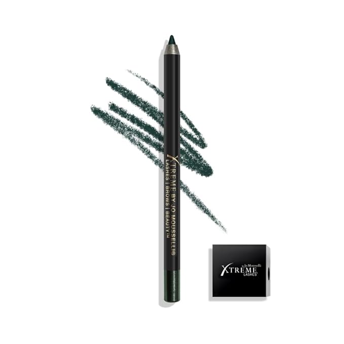 Xtreme Lashes GlideLiner Long Lasting Eye Pencil with Sharpener, Forest Green, 0.04 Oz, Waterproof Makeup, Gel Formula, Blendable, Smudge, Fade, & Sweat Proof
