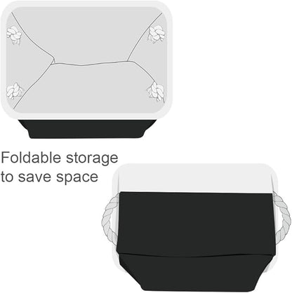 TheWarmHome Storage Basket for Gifts Empty - Large Cubes 3 Pack 15.8x11.8x11.8 inch Storage Bins for Organizing Book Cloth Bathroom Toy (White & Black)