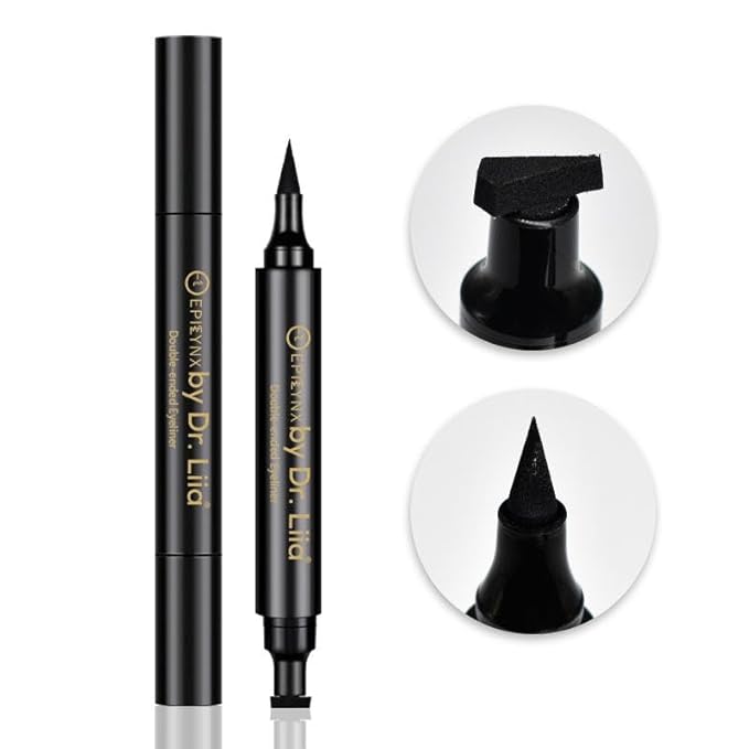 Waterproof Eyeliner - Double-Ended, Long-Lasting Liquid Eyeliner Pen with Precision Tip for Smooth Application - Smudge-Proof, Hypoallergenic, Vegan & Gluten-Free Eye Liner, 2mL Brown