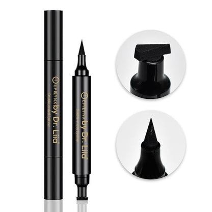 Waterproof Eyeliner - Double-Ended, Long-Lasting Liquid Eyeliner Pen with Precision Tip for Smooth Application - Smudge-Proof, Hypoallergenic, Vegan & Gluten-Free Eye Liner, 2mL Brown