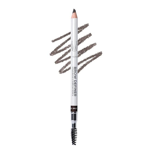 True + Luscious Brow Definer Pencil - Pomade & Powder Combo With Organic Castor Oil - Fills, Shapes Eyebrows - Waterproof - Cool Brunette