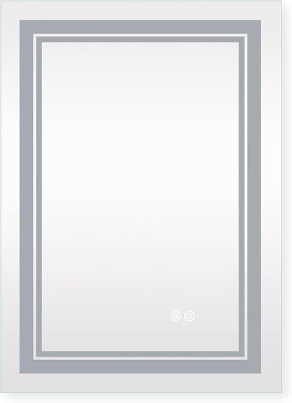 WELLFOR LED Bathroom Vanity Mirror 24 x 32 Inch, Lighted Anti-Fog Dimmable Mirror, IP44 Waterproof Wall Mounted Makeup Mirror, Packed with US Standard Plug and Touch Switch, (Horizontal/Vertical)