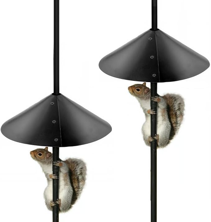 2 Pack Squirrel Baffle for Bird Feeder Pole，Keeps Squirrels Away from Bird Feeder Rods, (19 inch)