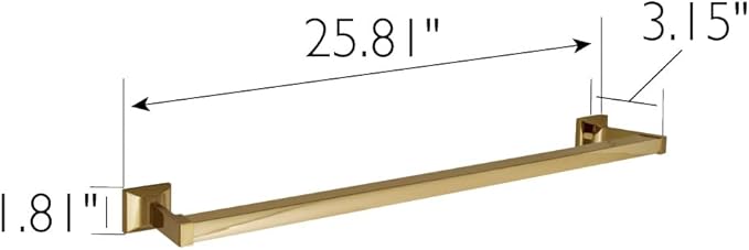 Design House 533273 Millbridge Classic 24-inch Towel Bar for Bathroom Bedroom Closet or Kitchen Polished Brass