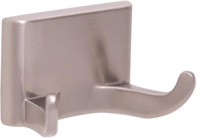 Design House 539197 Millbridge Classic Double Robe Hook for Bathroom Bedroom Closet or Office Satin Nickel