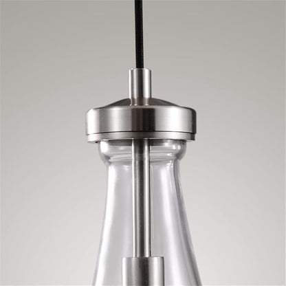 Raindrop Pendant Lights Set of 2, Nickel Pendant Lights Kitchen Island, Brushed Nickel Kitchen Island Light Dining Room Light Fixture, Chandelier for Bedroom Bathroom,Bulb Included