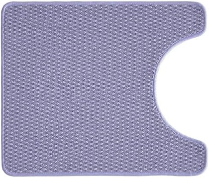 Chenille Bathroom Non-Slip, Washable U-Shaped Mat - Super Absorbent - Low Pile - Quick Dry - Lavender, 20"x24'