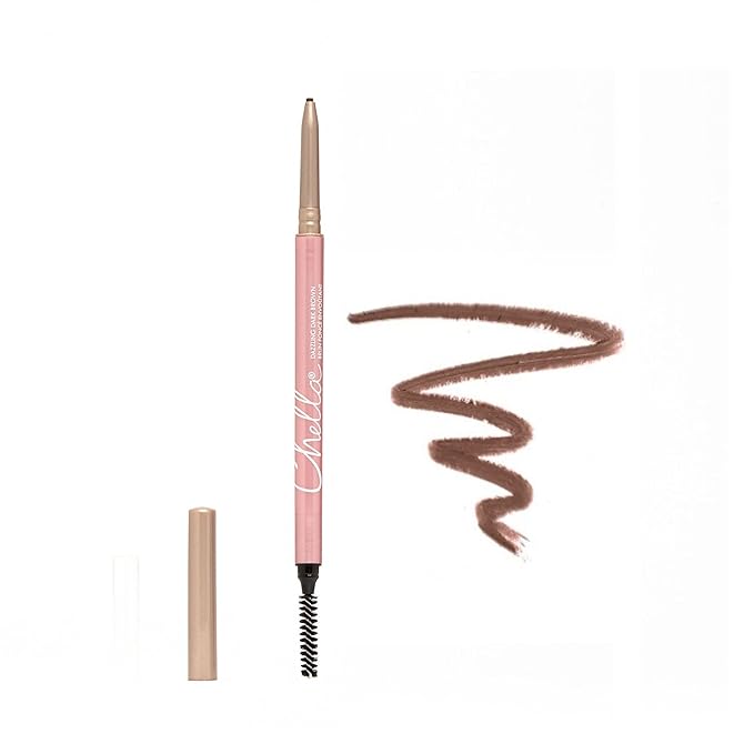 Chella Eyebrow Pencil - Vegan, Gluten Free, Cruelty Free, Paraben Free, Long Wearing, Smooth Consistency (Dazzling Dark Brown)