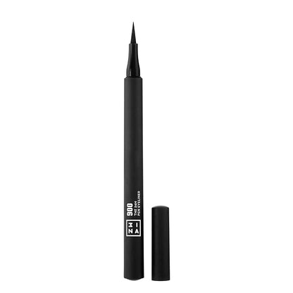 3INA The 24H Pen Eyeliner 900-24 Hour Wear - Matte Finish - Fine Tip Longwear Black Liquid Liner - Smudgeproof, Flake Proof Eye Makeup - Cruelty Free, Paraben Free and Vegan Cosmetics - 0.04 Fl. Oz