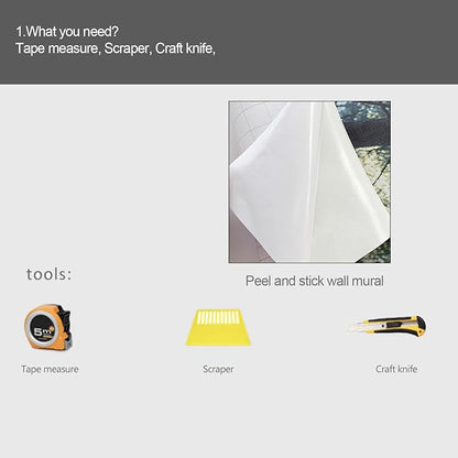 Black Floral Wall murals Peel and Stick Flowers Wallpaper for Bedroom Living Room - 96"x137"