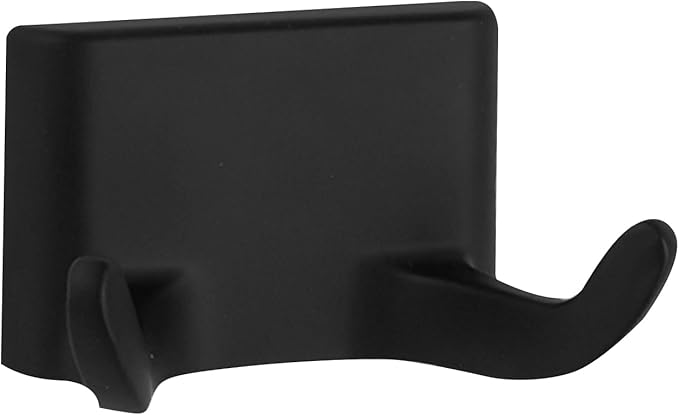 Design House 544593 Millbridge Double Robe Hook Heavy Duty Wall Mount Bathroom Hardware Matte Black