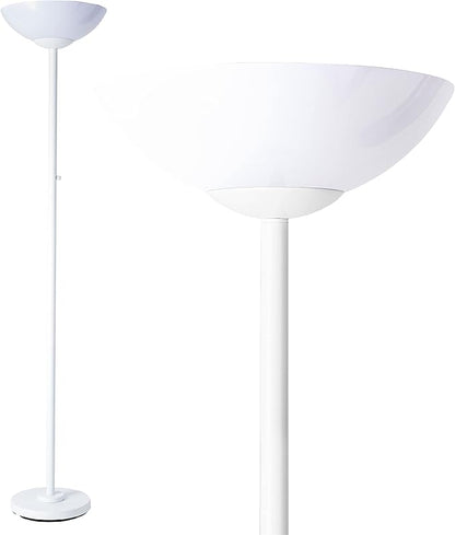 Super Bright Floor Lamp 8000LUMEN - DIMMABLE 30K Energy-Efficient Standing Lamp with Cement Base, for Living Room and Bedroom - Matte Finish, Modern and Elegant Design (White)