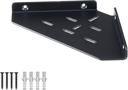 Corner Shelf, 3.0mm Aluminum Alloy Corner Shelf Wall Mounted, for Bathrooms,Offices, Bedrooms,Kitchens,Dorm Rooms and Living Rooms(6 in Black)