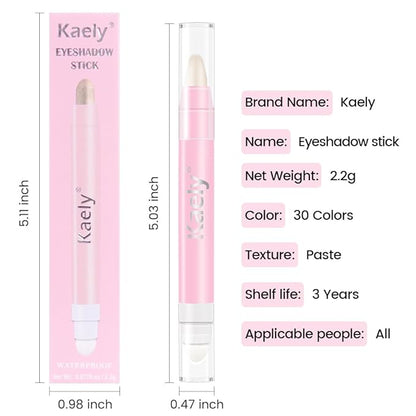 evpct 1Pcs Blonde Shimmer Cream Eye Shadow Brightener Sticks for Eyes Waterproof Pigmented, Double Ended Cream Eyeshadow Stick Pencil Pen with Applicator, Eye Shadow Palette Highlighter Makeup 38