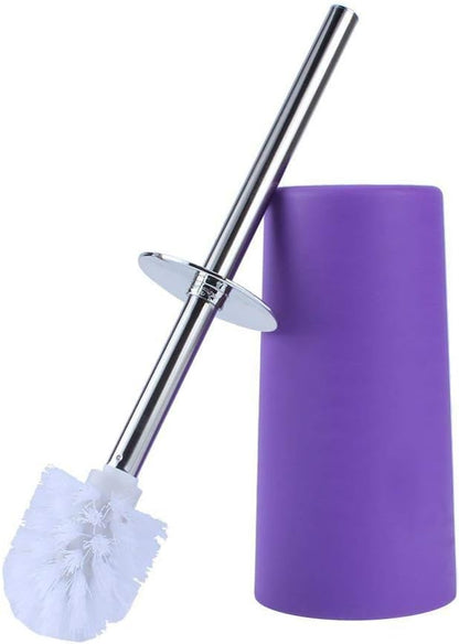Bathroom Accessories Set 6 Pieces Plastic Bathroom Accessories Toothbrush Holder, Rinse Cup, Soap Dish, Hand Sanitizer Bottle, Waste Bin, Toilet Brush with Holder(6 Colors) (Purple)