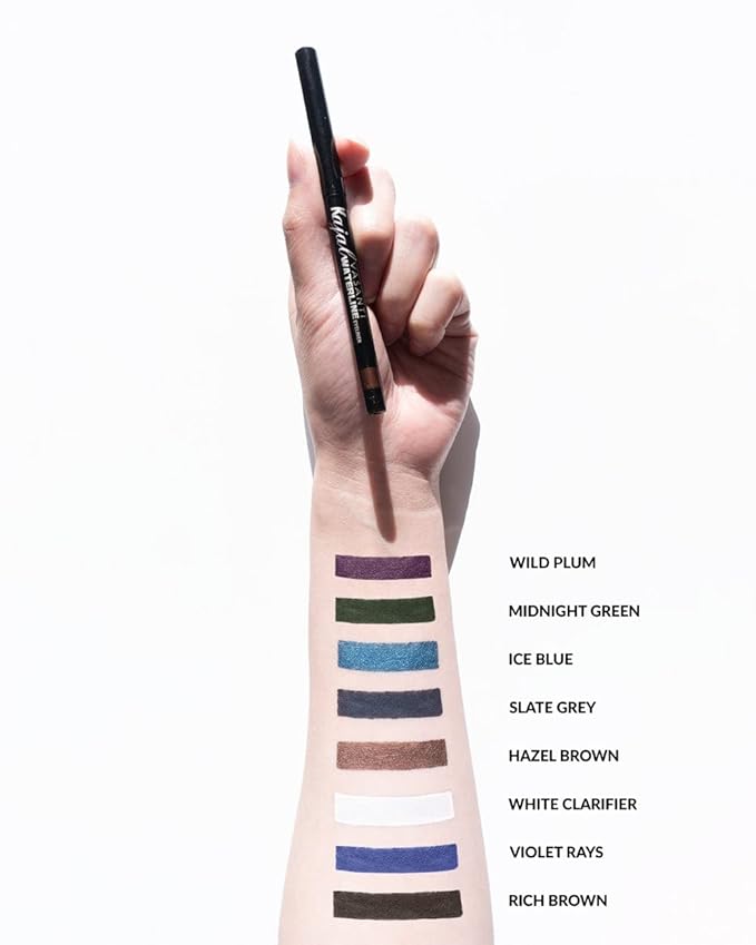 VASANTI Kajal Waterline Eyeliner Pencil (Violet Rays) - Long lasting, Blendable, Safe for Sensitive Eyes, Waterline Eye Liner - Water resisitant & Smudge proof - Opthalmologist Approved and Tested