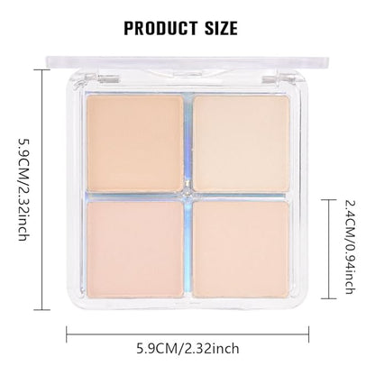 4 Colors Light Beige Nude Pink Ivory Eye Shadow Powder Palette Makeup, Neutral Matte Shimmer Cream Quad Eyeshadow Palette for Women Highly Pigmented Waterproof, paleta de sombras de ojos, Vegan
