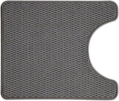 Toilet Rug, Thin Toilet Rugs U Shaped Washable Non Slip Absorbent Quick Dry Low Pile Toilet Mat, Dark Grey 20"x24" U Shape