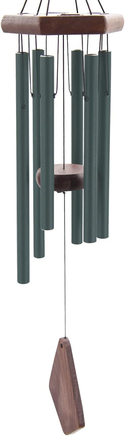 Small Green Wind Chimes for Outside, Tuned Soothing Melody, Sympathy Chimes for Mom/Housewarming, Outdoor Decoration