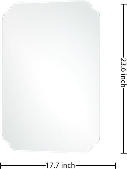 Bathroom Mirrors for Over Sink, Frameless Mirrors for Wall, 24x18 Inch Beveled Bathroom Mirror, Bathroom Vanity Mirror for Bedroom Living Room Entryway Home Decor