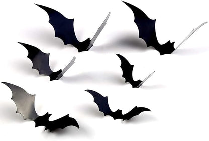 DIYASY Bats Wall Decor, 120 Pcs 3D Bat Halloween Decoration Stickers for Home Decor 4 Size Waterproof Black Spooky Bats for Room Decals