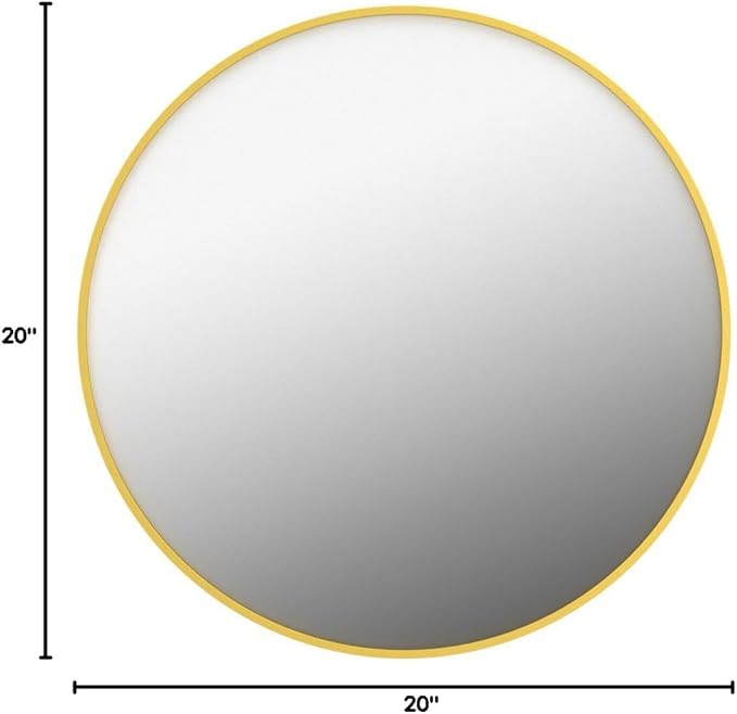 Fabuday Round Gold Mirror for Wall - 20 Inch Circle Mirror for Bathroom, Living Room Decor, Metal Golden Framed Small Circular Mirror