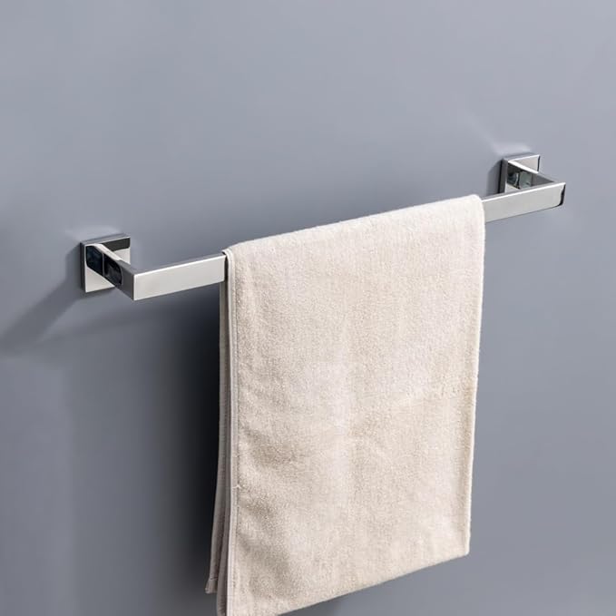 10-Piece Bathroom Hardware Set - Chrome Finish SUS304 Stainless Steel Wall-Mounted Towel Bar, Holder & Racks, 23.6 Inch