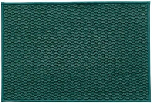 Bathroom Rugs Non Slip Washable, Super Absorbent Thin Bath Mat Small Quick Dry Low Pile Bathroom Rug, Dark Green 16"x24"