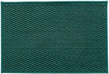 Bathroom Rugs Non Slip Washable, Super Absorbent Thin Bath Mat Small Quick Dry Low Pile Bathroom Rug, Dark Green 16"x24"