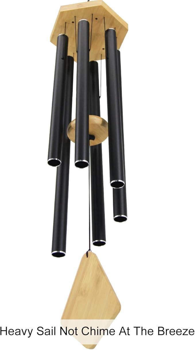 Wind Chimes Outdoor Large Deep Tone, 36 Inches Sympathy WindChimes Outdoor Memorial Windchime for Mom/Housewarming/Christmas, Black Wind Chime for Outside Garden, Patio, Home Decor