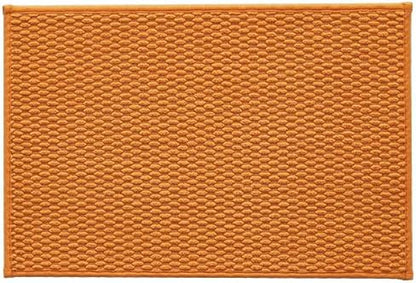Bathroom Rugs Non Slip Washable, Super Absorbent Thin Bath Mat Small Quick Dry Low Pile Bathroom Rug, Orange 16"x24"