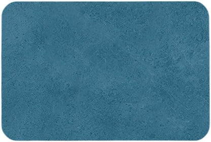 Bathroom Mat Quick Dry, Bathroom Rugs Non Slip Washable Thin Absorbent Bath Mat Fits Under Door Bathroom Floor Mat Perfect for Bath, Shower, or Sink 20"x30" Denim Blue