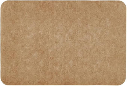 Bathroom Mat Quick Dry, Bathroom Rugs Non Slip Washable Thin Absorbent Bath Mat Fits Under Door Bathroom Floor Mat Perfect for Bath, Shower, or Sink 24"x36" Camel