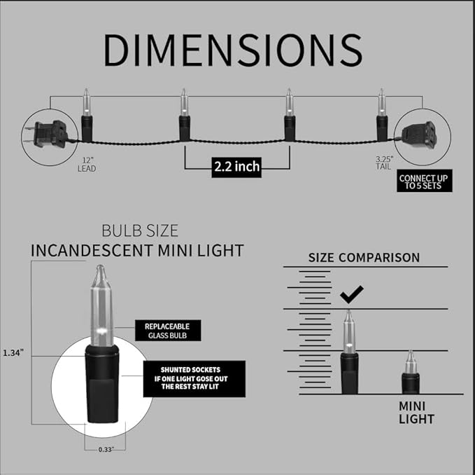 100LIGHTS Multi Easter Mini String Lights，Connectors Christmas Decorative Lights 19.6 UL Certified Waterproof for Easter Home Garden Holiday Christmas Tree Party Patio Wedding