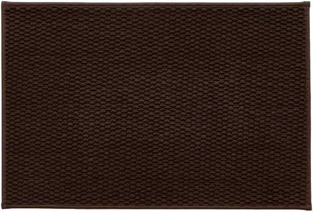 Bathroom Rugs Non Slip Washable, Super Absorbent Thin Bath Mat Small Quick Dry Low Pile Bathroom Rug, Brown 20"x30"