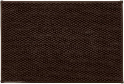 Bathroom Rugs Non Slip Washable, Super Absorbent Thin Bath Mat Small Quick Dry Low Pile Bathroom Rug, Brown 20"x30"