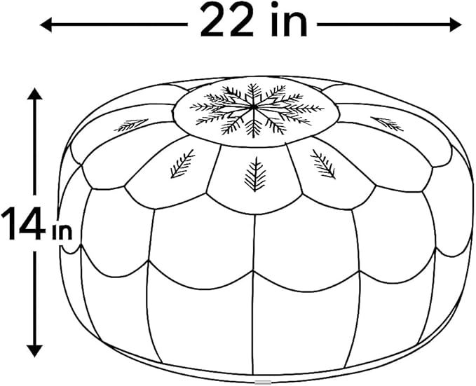 Stuffed Arch Design Moroccan Leather Pouf Ottoman, Handmade, Pre-Filled, 100% Genuine Leather, 14” Height x 22” Diameter – Boho Chic Footstool & Living Room Décor (Pink)