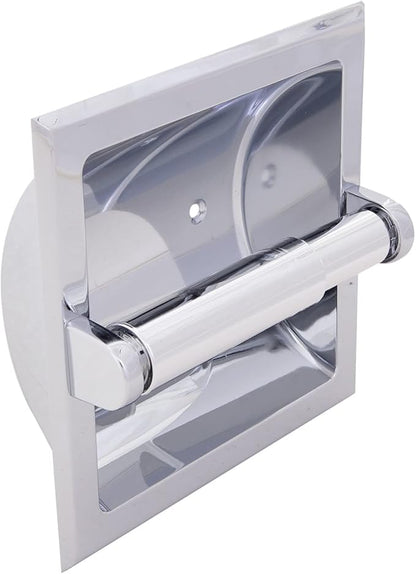 Design House Millbridge Toilet Paper Holder, Recessed, Fits Mega Rolls, Standard Wall Mount, Concealed Screws, Easy Installation, Polished Chrome, 6.1 in L x 7.4 in W x 3.26 in H, 533125