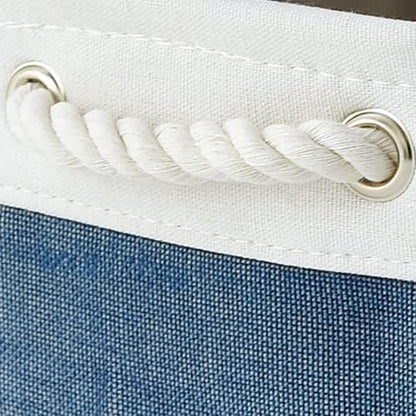 TcaFmac Organization and Storage Basket for Gifts Empty - 16x12x12 inch Large 2 Pack Collapsible Storage Bins for Shelves, Fabric Storage Cubes for Organizing Cloth Toy Kids (White & Jean Blue)