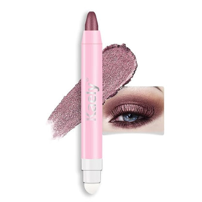 evpct 1Pcs Orchid Shimmer Cream Eye Shadow Brightener Sticks for Eyes Waterproof Pigmented, Double Ended Cream Eyeshadow Stick Pencil Pen with Applicator, Eye Shadow Palette Highlighter Makeup 26