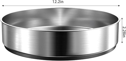 VAEHOLD Pantry Cabinet Lazy Susan Stainless Steel Black Spice Rack Turntable - Decorative Trays Storage Containers Organizer for Kitchen Cabinet, Snacks, Bathroom (12 inches)