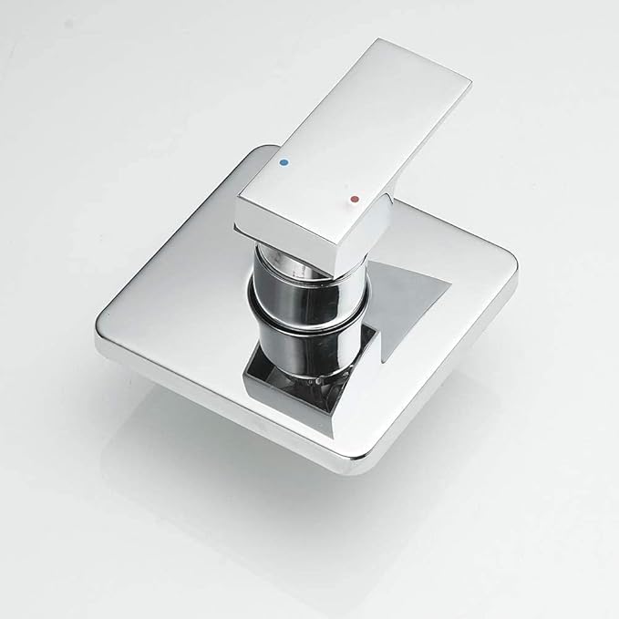 Polished Chrome Shower Faucet Set Bathroom Luxury Rainfall Shower System with Rain Shower Head Single Function Shower Trim Kit with Rough-in Valve