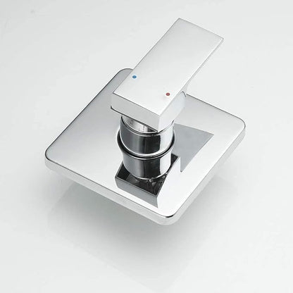 Polished Chrome Shower Faucet Set Bathroom Luxury Rainfall Shower System with Rain Shower Head Single Function Shower Trim Kit with Rough-in Valve