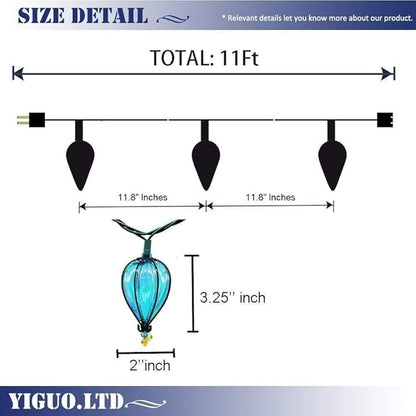 11FT Multicolor String Lights with 10 Bulbs, UL Listed Connectable Waterproof Decorative LED Lights Hanging for Backyard Patio, Indoor/Outdoor for Christmas Wedding Party Festival Lighting