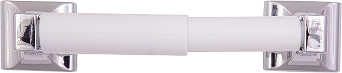 Design House Millbridge Toilet Paper Holder, Polished Chrome, Standard Wall Mount, Concealed Screws, Plastic Spring Bar, Easy Installation, 8.13 in W x 1.97 in H x 3.2 in D, Item 533042